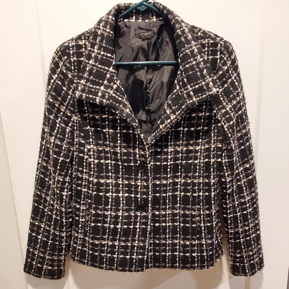 Ann Taylor Blazer, black/white, 8